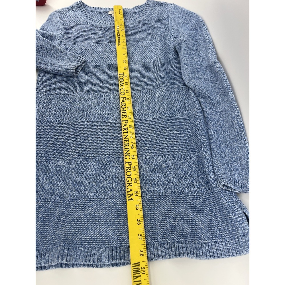 Talbots Sweater Womens Size S BabyBlue Crew Neck Cable Knit Pullover Long Sleeve